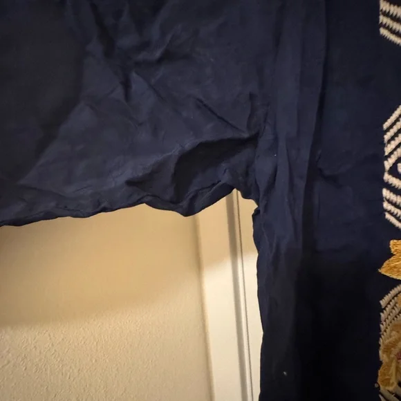 Johnny Was Navy Floral Embroidered Top - Picture 5 of 13